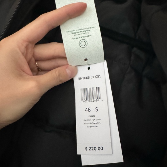 Lacoste Men's Black Puffer Jacket Quilted Hood Size S New With Tags - Picture 10 of 14